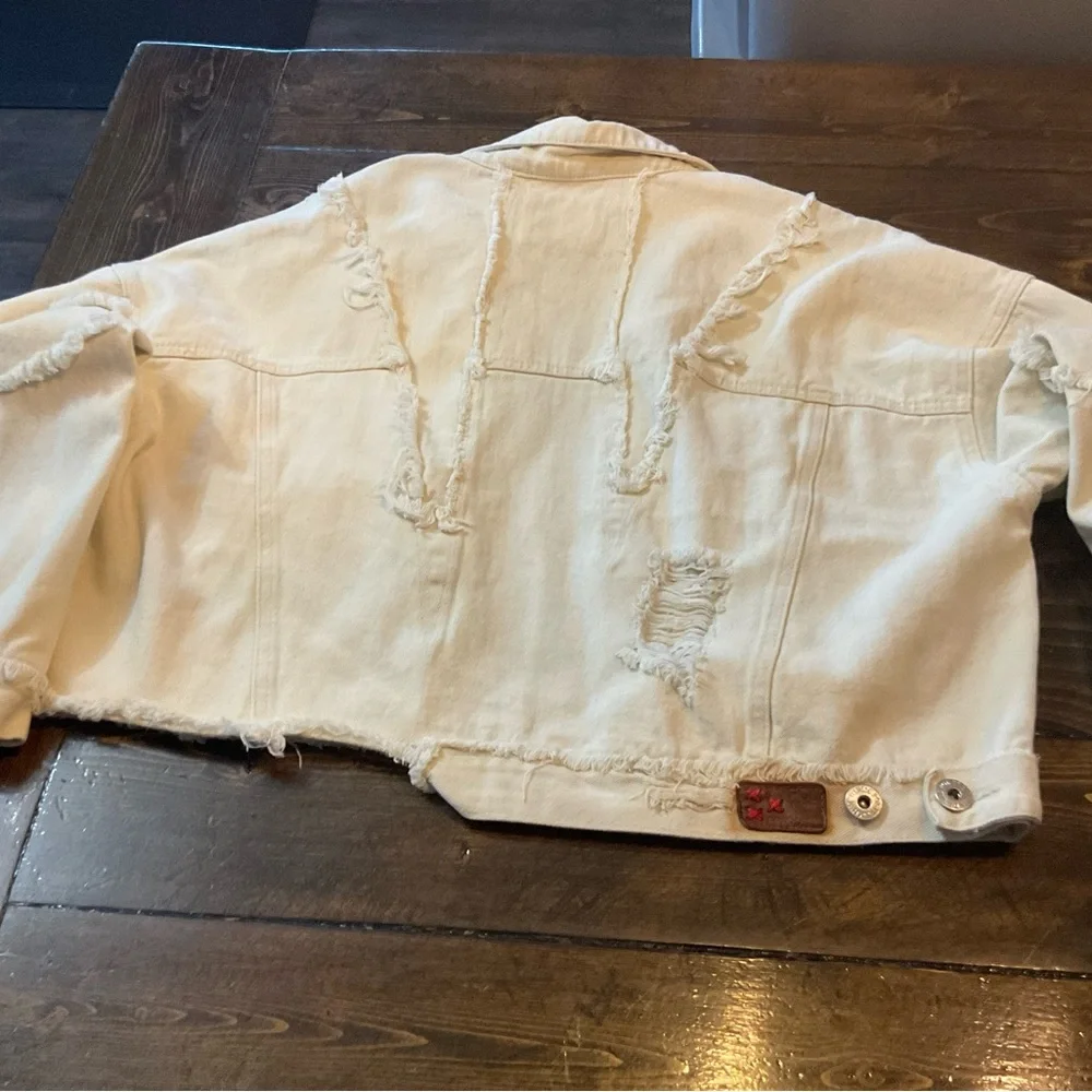 Laney Rene upcycled Cream Denim POL Jacket - Picture 5 of 7